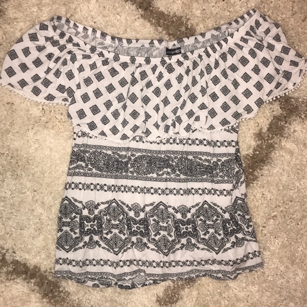 Black/White Off Shoulder Top